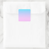 Blauw en roze verloop achtergrond vierkante sticker (Tas)