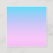 Blauw en roze verloop achtergrond vierkante visitekaartje (Achterkant)