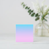 Blauw en roze verloop achtergrond vierkante visitekaartje (Staand voorkant)