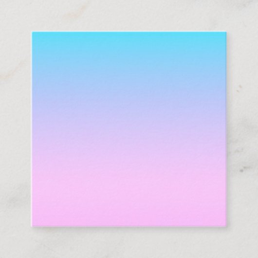 Blauw en roze verloop achtergrond vierkante visitekaartje (Voorkant)