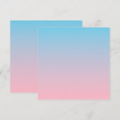 Blauw en roze verloop bedankkaart (Voorkant / Achterkant)