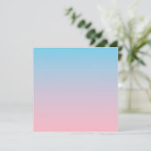 Blauw en roze verloop bedankkaart (Staand voorkant)