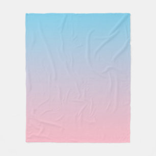 Blauw en roze verloop fleece deken