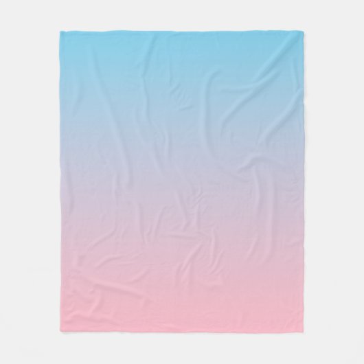 Blauw en roze verloop fleece deken (Voorkant)