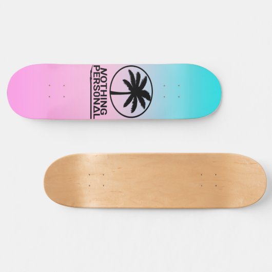 Blauw en roze verloopskateboard persoonlijk skateboard (Horizontaal)
