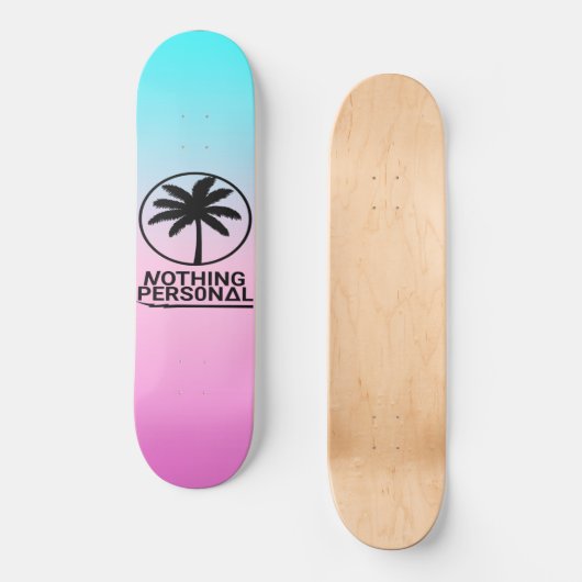 Blauw en roze verloopskateboard persoonlijk skateboard (Voorkant)