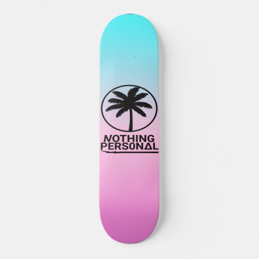 Blauw en roze verloopskateboard persoonlijk skateboard (Voorkant)