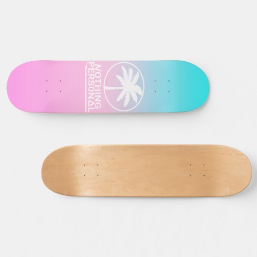 Blauw en roze verloopskateboard persoonlijk skateboard (Horizontaal)
