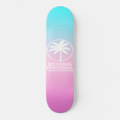 Blauw en roze verloopskateboard persoonlijk skateboard (Voorkant)