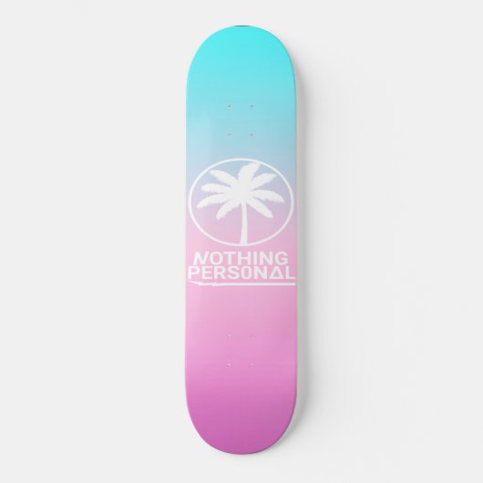Blauw en Roze Verlopen Skateboard (Voorkant)