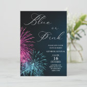 Blauw en roze vuurwerkster Vuurwerk Kaart (Staand voorkant)