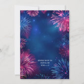 Blauw en Roze Vuurwerkvoetzoeker Gender Reveal Kaart (Achterkant)