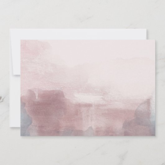 Blauw en roze waterverf foto opslaan de datum kaart (Achterkant)