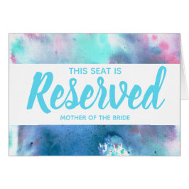 Blauw en roze Waterverf Gereserveerd bruiloft bord