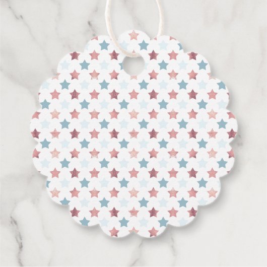 Blauw en Roze Waterverf Geslacht Onthullen Gunst T Bedankjes Labels (Achterkant)