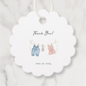 Blauw en Roze Waterverf Geslacht Onthullen Gunst T Bedankjes Labels (Voorkant)