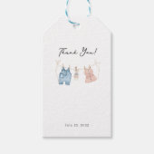 Blauw en Roze Waterverf Geslacht Onthullen Gunst T Cadeaulabel (Voorkant)