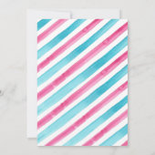 Blauw en Roze Waterverf Ice Cream Gender Reveal Kaart (Achterkant)