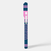 Blauw en Roze Wavy Stripes Patroon Gepersonaliseer Case-Mate iPhone Case (Achterkant / Links)