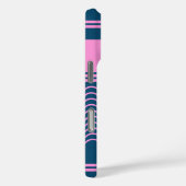 Blauw en Roze Wavy Stripes Patroon Gepersonaliseer Case-Mate iPhone Case (Achterkant / Rechts)