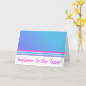 Blauw en Roze Welkom bij het Team New Employee Kaart (Gele Bloem)