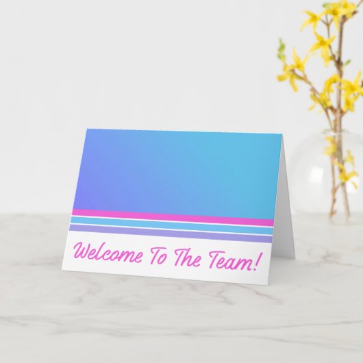 Blauw en Roze Welkom bij het Team New Employee Kaart (Gele Bloem)