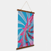 Blauw en Roze Wiel Hangend Wandkleed (Gebogen)