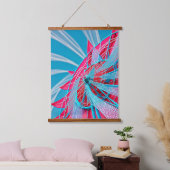 Blauw en Roze Wiel Hangend Wandkleed (Slaapkamer)