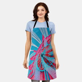 Blauw en Roze Wiel Schort