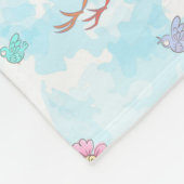 Blauw en roze winkels fleece deken (Hoek)