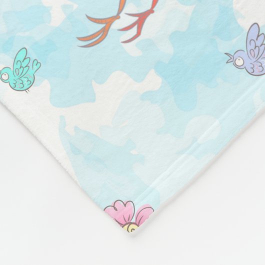 Blauw en roze winkels fleece deken (Hoek)