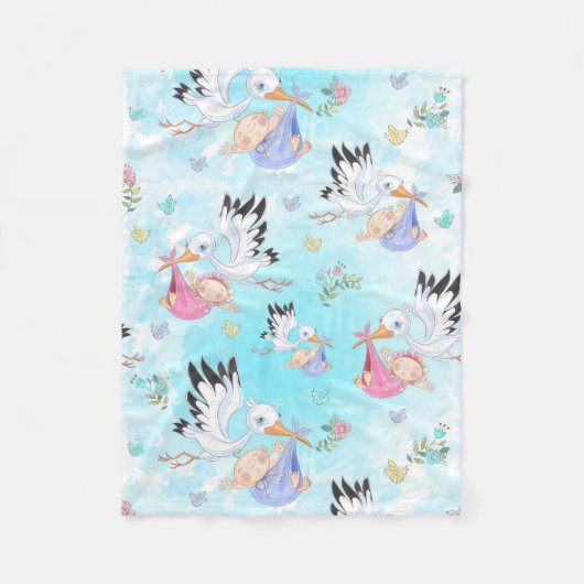 Blauw en roze winkels fleece deken (Voorkant)