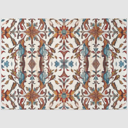 Blauw en Rustiek Herfst Decoupage Tissuepapier (Voorkant)