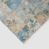  blauw en sepia bloemencollagepatroon #3 tissuepapier (Detail)