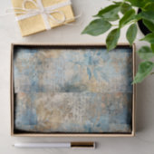  blauw en sepia bloemencollagepatroon #4 tissuepapier (Geschenk)