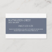 Blauw en SIlver Paw Print Pet Loyalty Kaart Visitekaartje (Achterkant)