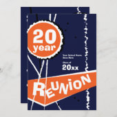 Blauw en Sinaasappel 20 jaar Uitnodiging tot reüni (Voorkant / Achterkant)