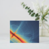 Blauw en Sinaasappel Abstract met Swirls Briefkaart (Staand voorkant)