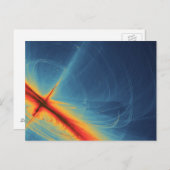 Blauw en Sinaasappel Abstract met Swirls Briefkaart (Voorkant / Achterkant)