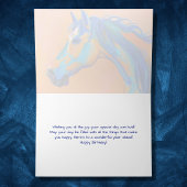 Blauw en Sinaasappel Abstract Paard Happy Birthday Kaart