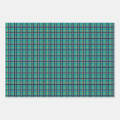 Blauw en Sinaasappel geruite inpakpapier set Vel (Voorkant 2)