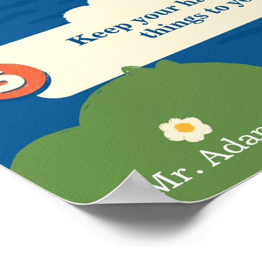 Blauw en Sinaasappel Grappig 16x20in Poster (Hoek)