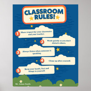 Blauw en Sinaasappel Grappig 16x20in  Poster