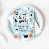 Blauw en Sinaasappel Halloween 2e verjaardag Kaart