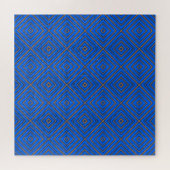 Blauw en Sinaasappel hypnotische diamant moderne P Legpuzzel (Horizontaal)