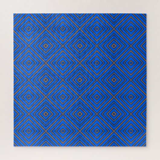 Blauw en Sinaasappel hypnotische diamant moderne P Legpuzzel (Verticaal)