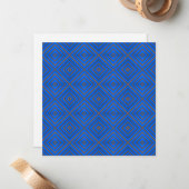 Blauw en Sinaasappel hypnotische diamant moderne P Notitiekaartje (Voorkant / Achterkant in situ)