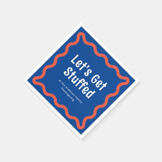 Blauw en Sinaasappel Laten we knuffelen Wavy Squar Servet (Hoek)