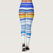 Blauw en Sinaasappel Leggings (Achterkant)