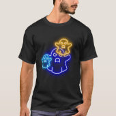 Blauw en Sinaasappel Neon Ghost Trio T-shirt (Voorkant)